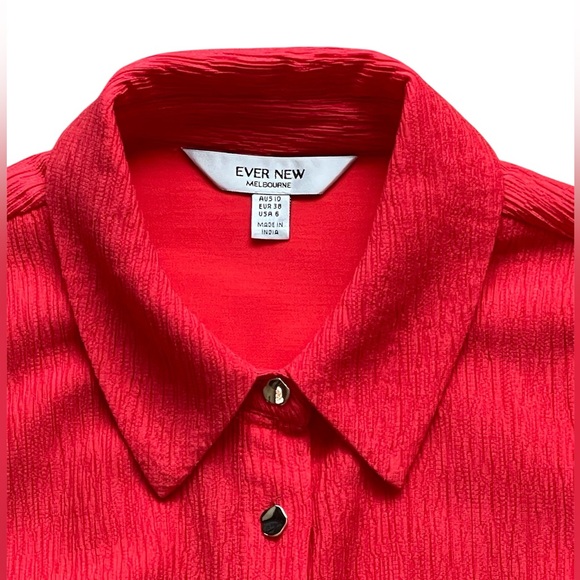 Briley Textured Shirt Dress - Cherry Tomato Color - Like new - Picture 4 of 13